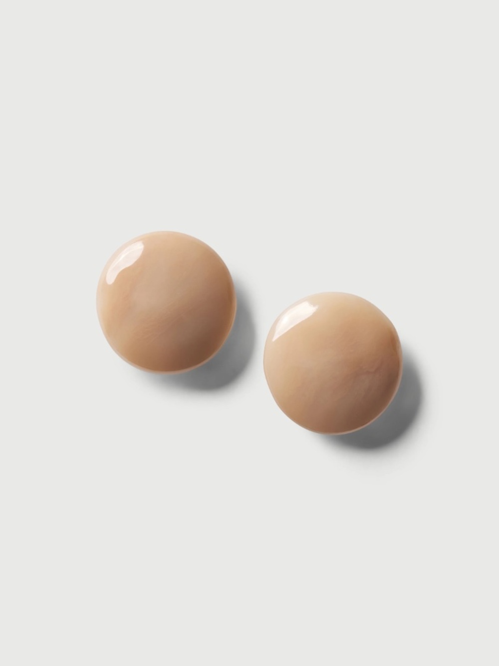 New Naked Wardrobe RESIN ROUND EARRINGS Nude Studs